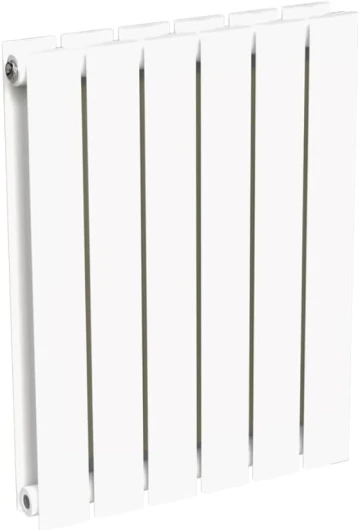 Radiateur blanc mural eau chaude horizontal en acier double lame - 60 x 45 cm 662 Watt chauffage central - 4 raccordements 15x21 (1/2) série NYTIA by NOYON & THIEBAULT Blanc 60 X 45