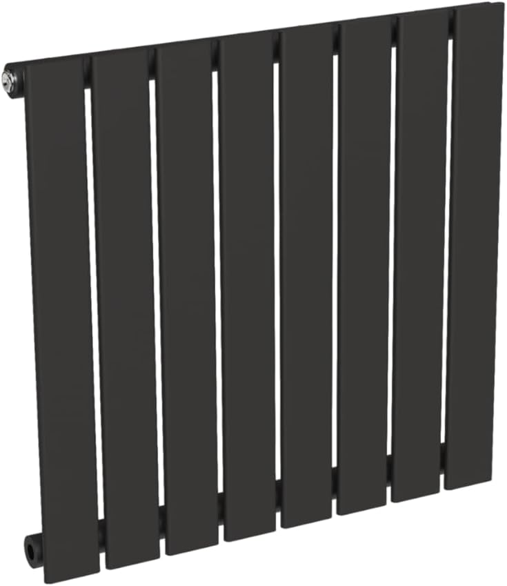 Radiateur noir mural à eau chaude horizontal en acier - 60 x 60 cm 481 Watt chauffage central - 4 raccordements standards 15x21 (1/2) série NYTIA by NOYON & THIEBAULT Noir 60 X 60