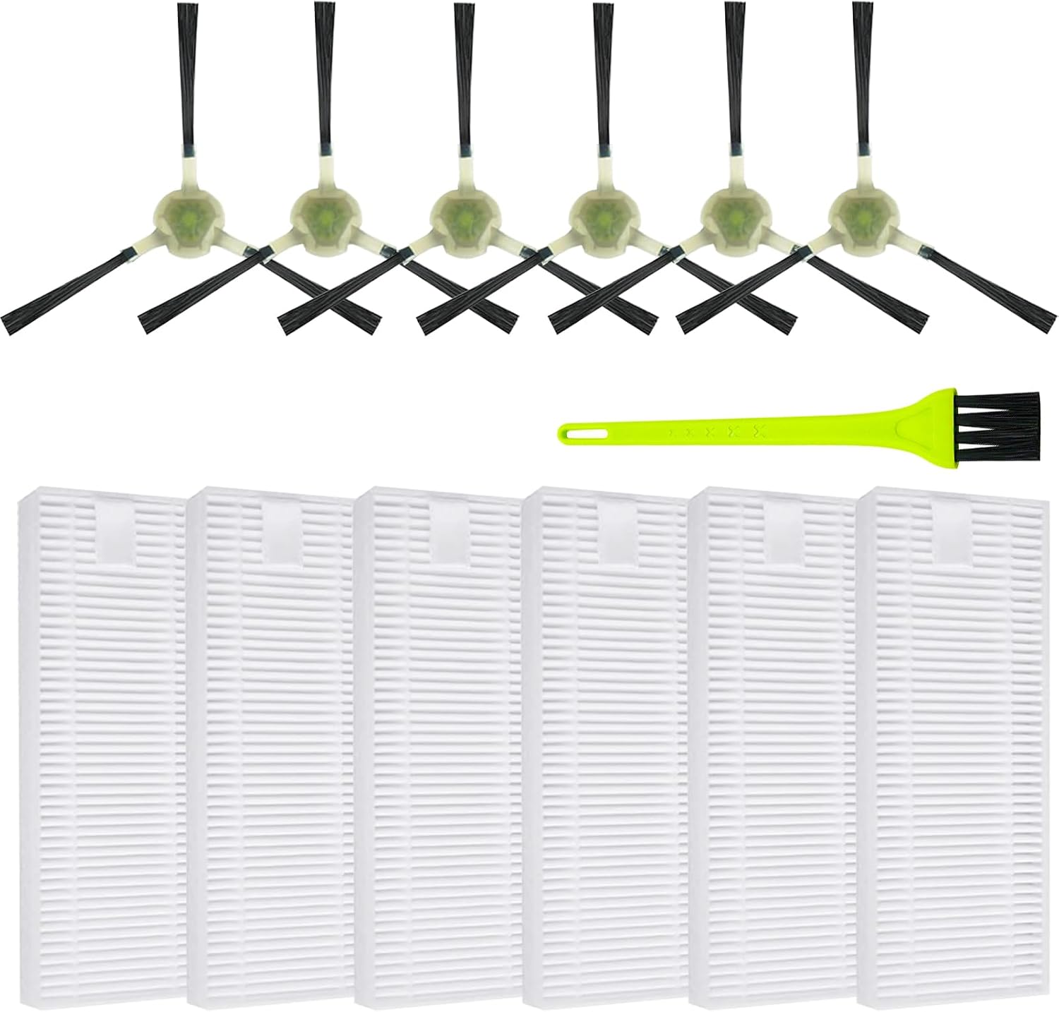 AVAENZO Accessoires Filtre pour Lefant M210P / M210 Pro, 6 Filtre Hepa 6 Brosses Latérales Robot Aspirateur Pièces de rechange.