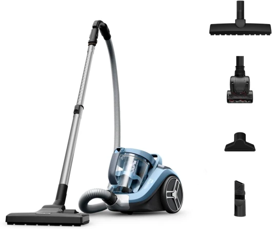 Compact Power XXL Aspirateur sans sac, Moteur haute efficacité, 2,5 L, Compact, Facile à vider, Technologie cyclonique, Large rayon d'action RO4871EA, Bleu