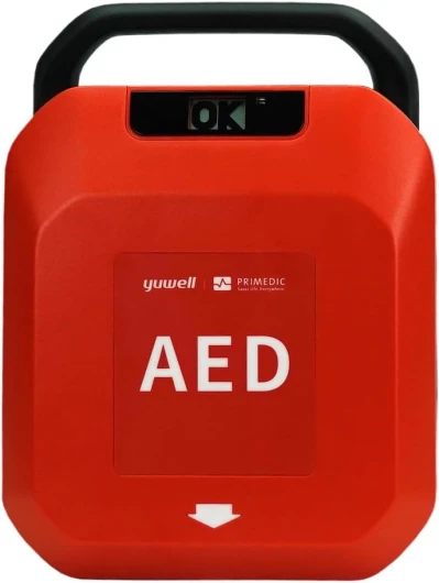 Primedic HeartSave Y Défibrillateur de premiers secours, pour amateurs et professionnels, avec décharge manuelle, garantie du fabricant de 8 ans, Langues: Anglais/Français Langue: Eng/Fr
