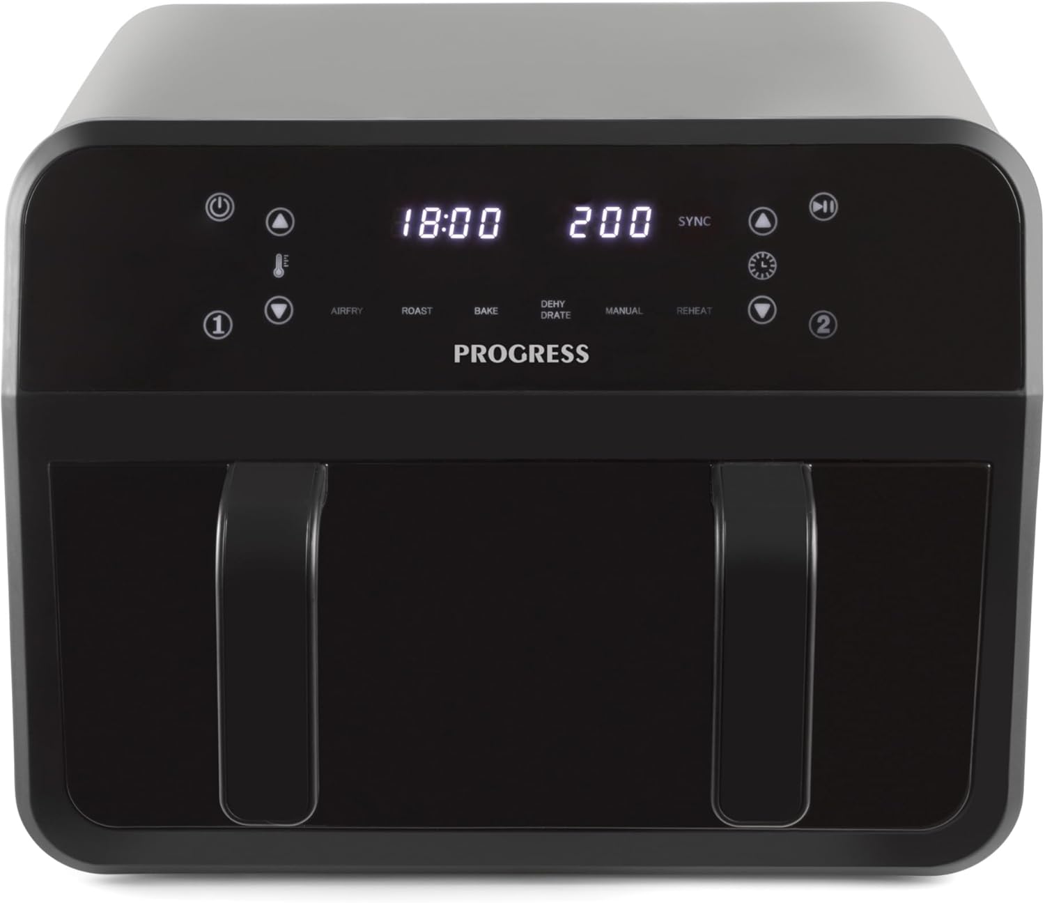 Friteuse Sans Huile XXL 7L 2300W, Airfryer 2 Compartiments avec Fenêtre de Visualisation, Friteuse à Air Chaud Familiale avec 6 Programmes, Écran LED Digital & Plaque Antiadhésive Amovible 7L Dual View Friteuse