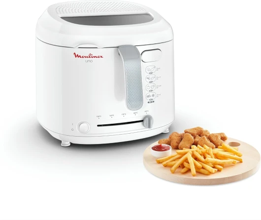 Friteuse électrique, capacité de 1kg, 4personnes, friteuse compacte, rangement facile, position d’égouttage pour diminuer la quantité d’huile, hublot de contrôle, AF203110 1,8L d'huile, 1 kg de frites
