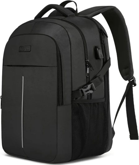 Sac à Dos Ordinateur Portable 17.3 Pouces,50L Sac à Dos de Voyage Grande Homme Femme Antivol Imperméable avec USB Charging Port PC Portable pour Loisir, Scolaire,Affaire Noir 17,3 Pouces Noir