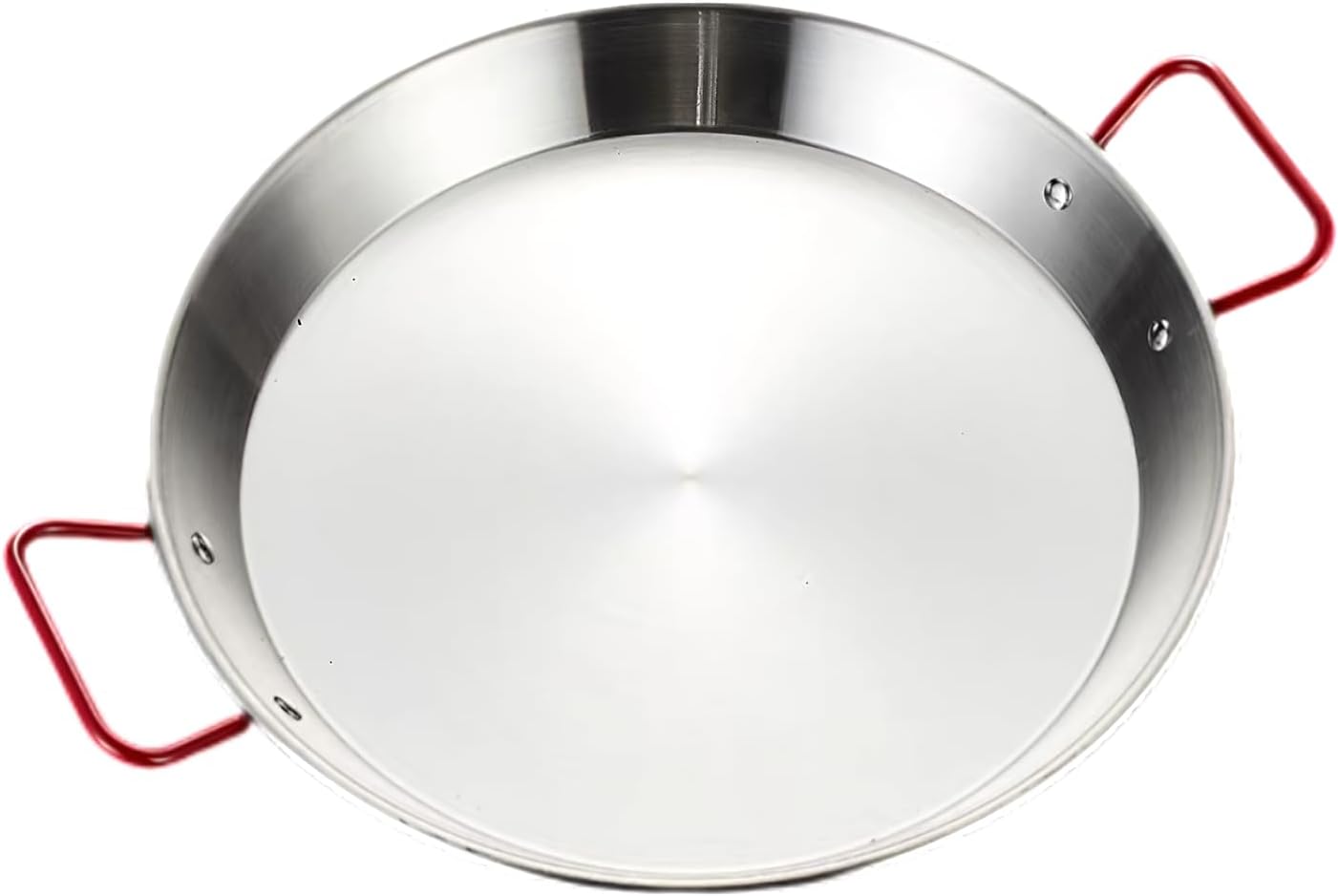 Poêle à paella en acier inoxydable avec poignées rouges 32 cm for 4-5 person
