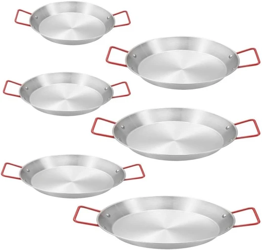 Poêle à paella au design contemporain en acier inoxydable pour chefs à domicile (26 cm) 26cm