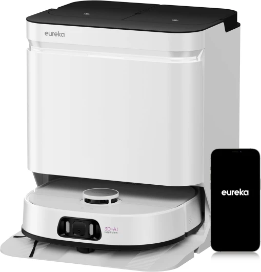 J15 Ultra Robot Aspirateur Laveur 19 000 Pa avec Serpillière Extensible Relevable, Brosse Anti Enchevêtrement, Aspirateur Robot avec Station avec Lavage à l'eau Chaude 75°C, Batterie 5 200 mAh J15 Ultra Blanc