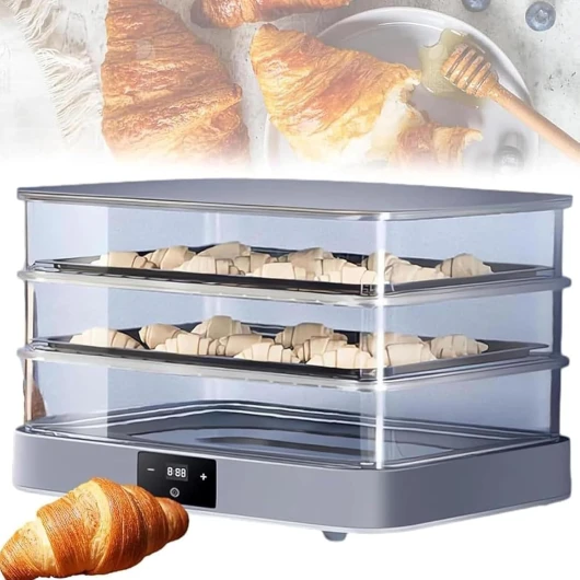 Chambre de pousse électrique, 40 L, amovible, température réglable de 20 à 45 °C et minuterie de 1 min à 24 h, pour pizzas, levain, yaourts, natto et savons artisanaux.