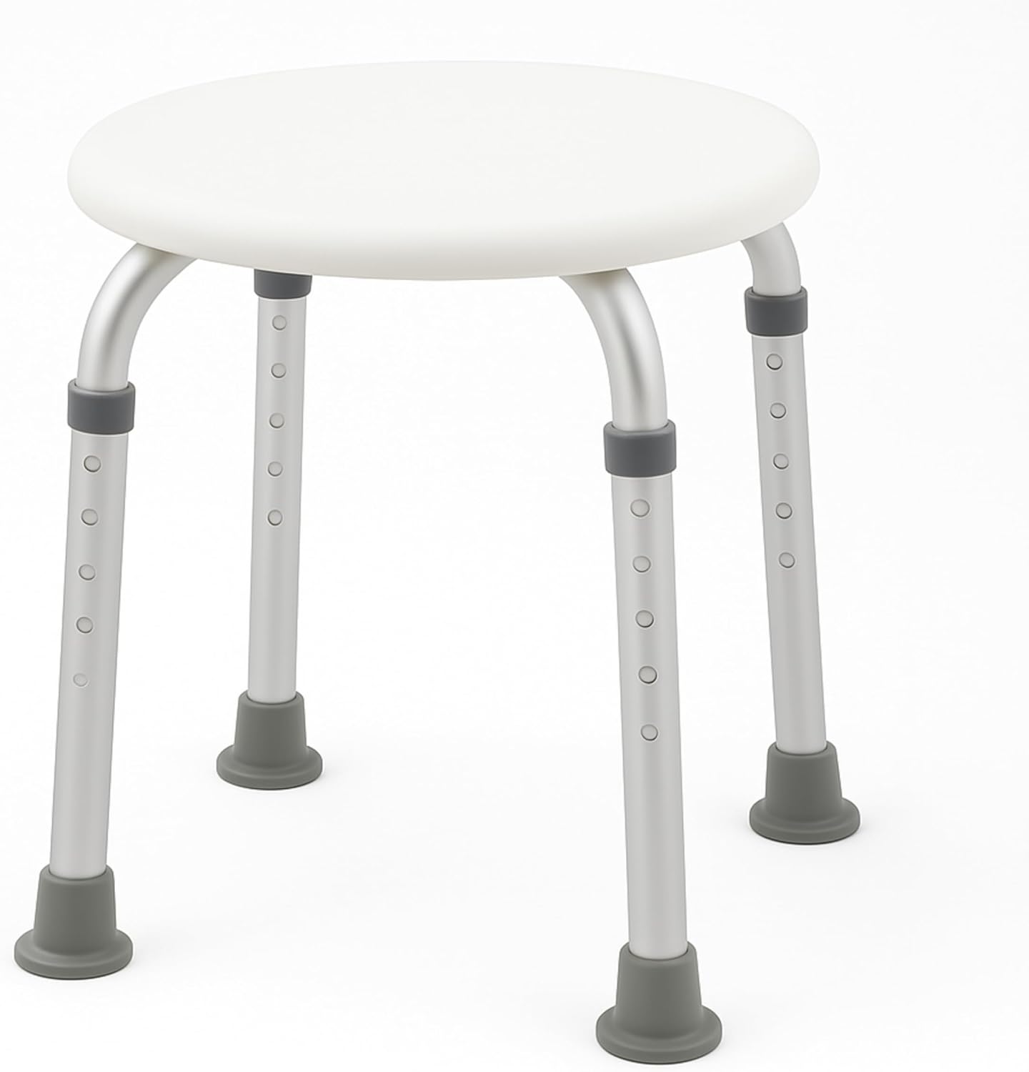 ®, Tabouret de Douche, De Bain, Aluminium et PVC, Hauteur Réglable, Faro, Embouts Antidérapants, Léger, jusqu'à 100 kg, pour Personnes Âgées, Mobilité Réduite