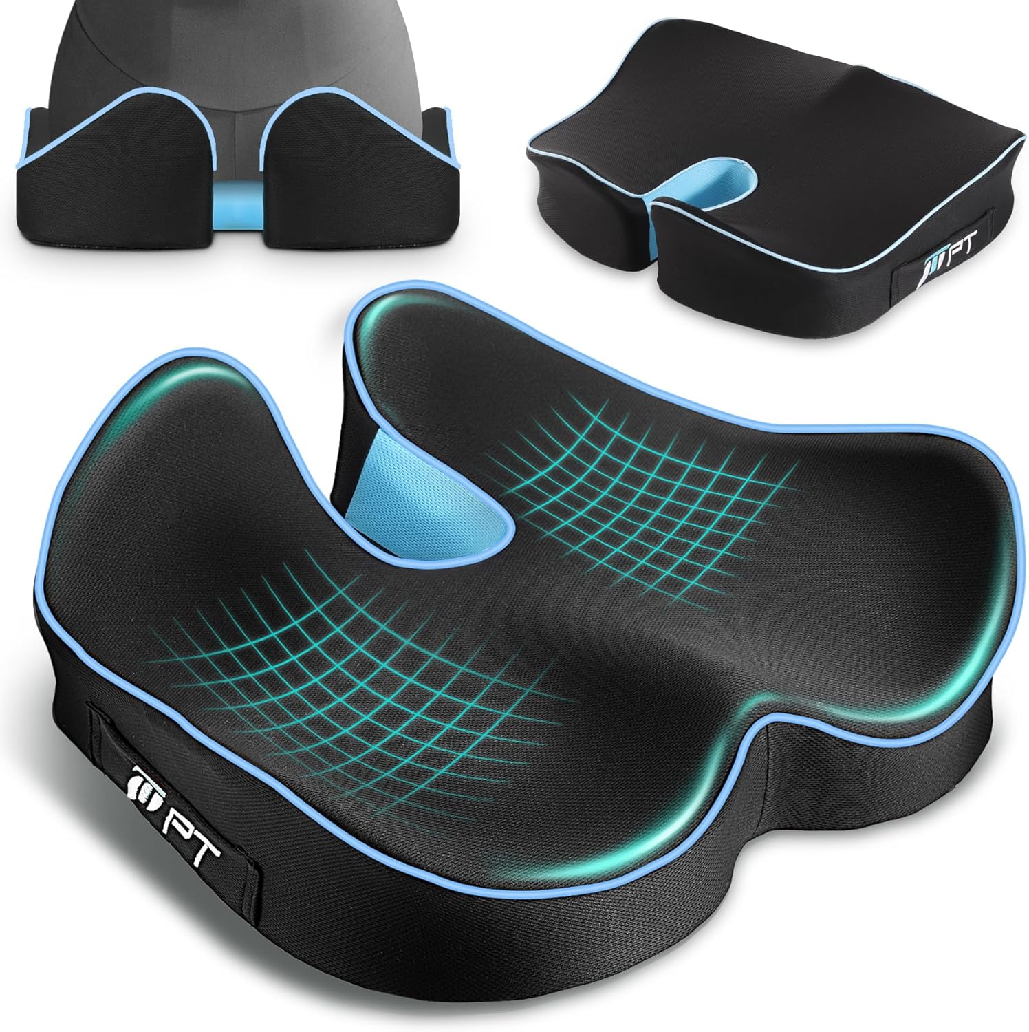 POOTACK Coussin Coccyx, Coussin Chaise Bureau, Coussin Ergonomique Assise pour Soulager la Pression et Les Inconfort des Hanches, du Coccyx et de la Sciatique, pour Chaise de Bureau