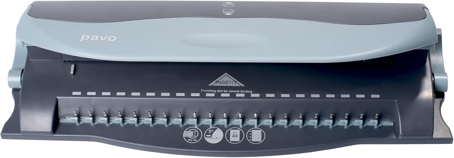 Pavo Perforelieur pour Anneaux plastique 3 fonctions Noir Unique