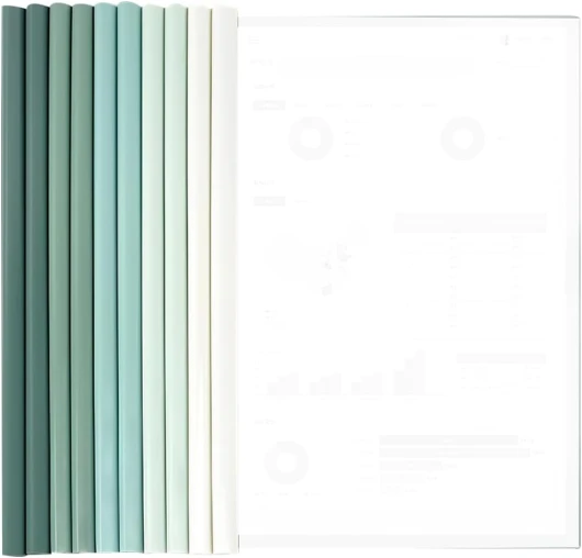 10 Feuilles A4 Reliure Dossier, A4 Couverture De Rapport, Transparent Dossier Coulissante, Rapport D'affichage Couverture Organisateur Dossier Coulissante, pour École Bureau Accueil Resume Documents