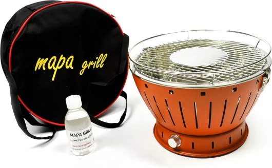 Barbecue portable Mapa Grill - Charbon de bois - Sans fumée - 35cm de diamètre Orange