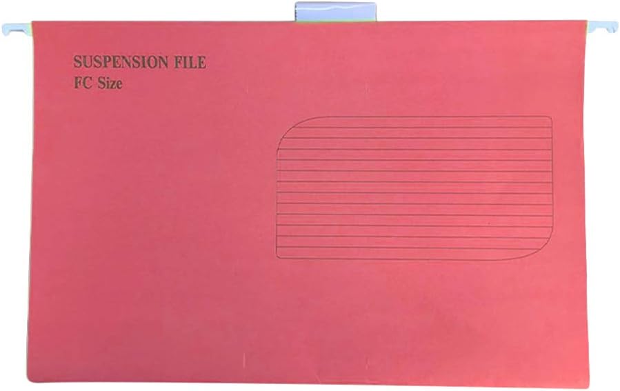 Haorw Dossier de Dossier, 25 pièces Dossier de Dossier de Suspension Portable Porte-fichier Suspendu Cadre en Papier Documents Organisateur Fournitures de Bureau Rouge