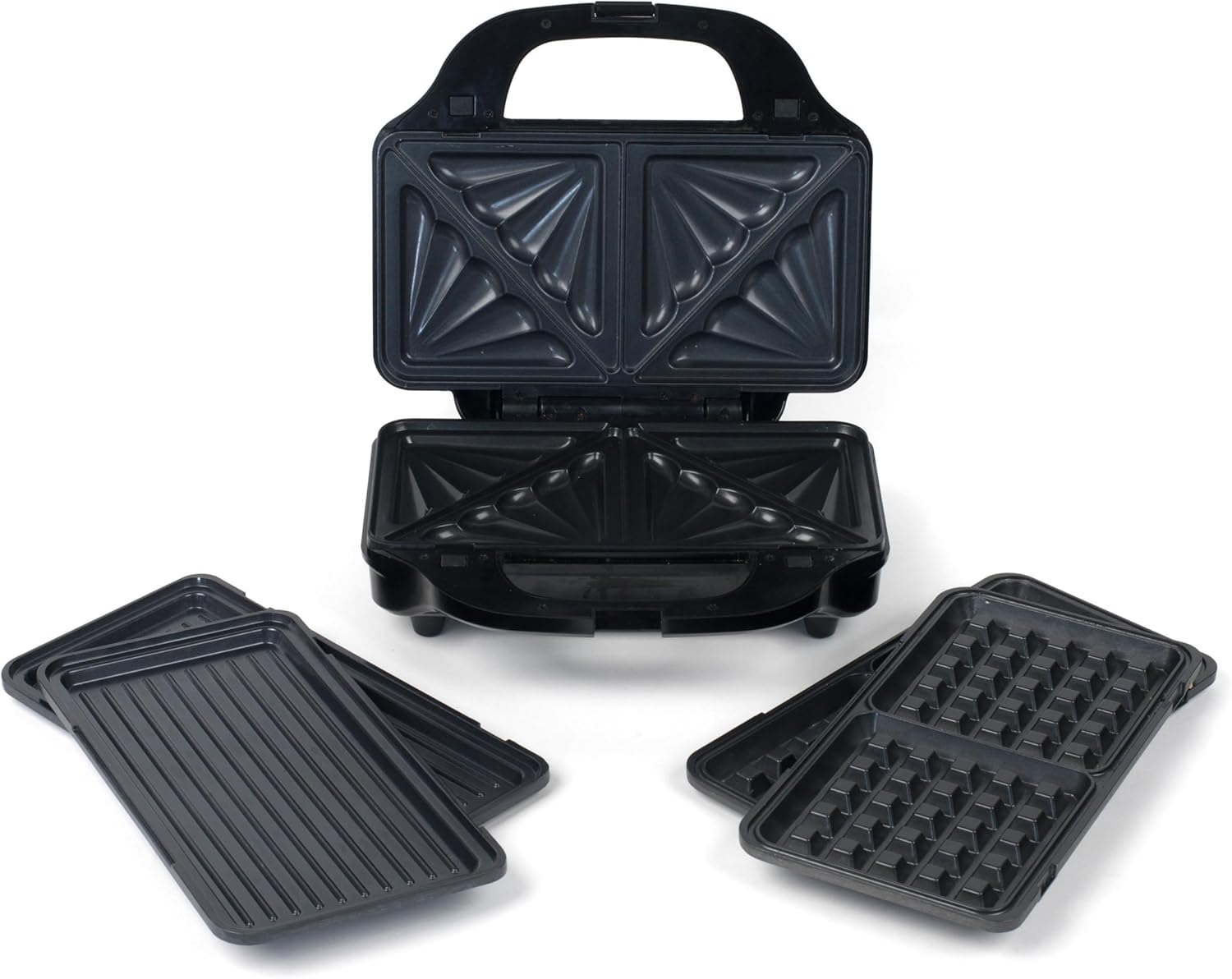 PT2143TVDEEU7 Appareil 3 en 1 à Croque Monsieur Gaufrier et Presse à Panini, Machine à Gaufres Croques et Gril, Plaques XL 28.5cm Amovibles, Revêtement Antiadhésif, Voyants Lumineux, 900W Machine à en-cas 3 en 1 (gaufre, panini, grille-pain sandwich