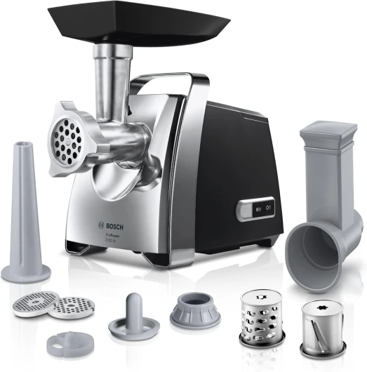 Bosch ProPower MFW67440 Hachoir à viande polyvalent – Jusqu'à 3,5 kilos de viande par minute – Puissance de 700 W, Noir 700W