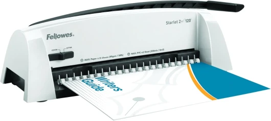 Machine à relier pour la maison, Starlet 2+ - Reliure 21 trous, 120 feuilles, perforation manuelle et usage personnel - Blanc/Gris Unique