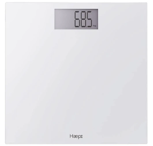 Pèse Personnes Électronique Avec Grand Plateau, Écran et Affichage - Pèse-Personne Design et Précis - Capacité Maximale de 180kg - Piles Incluses - Garantie 15 Ans Blanc