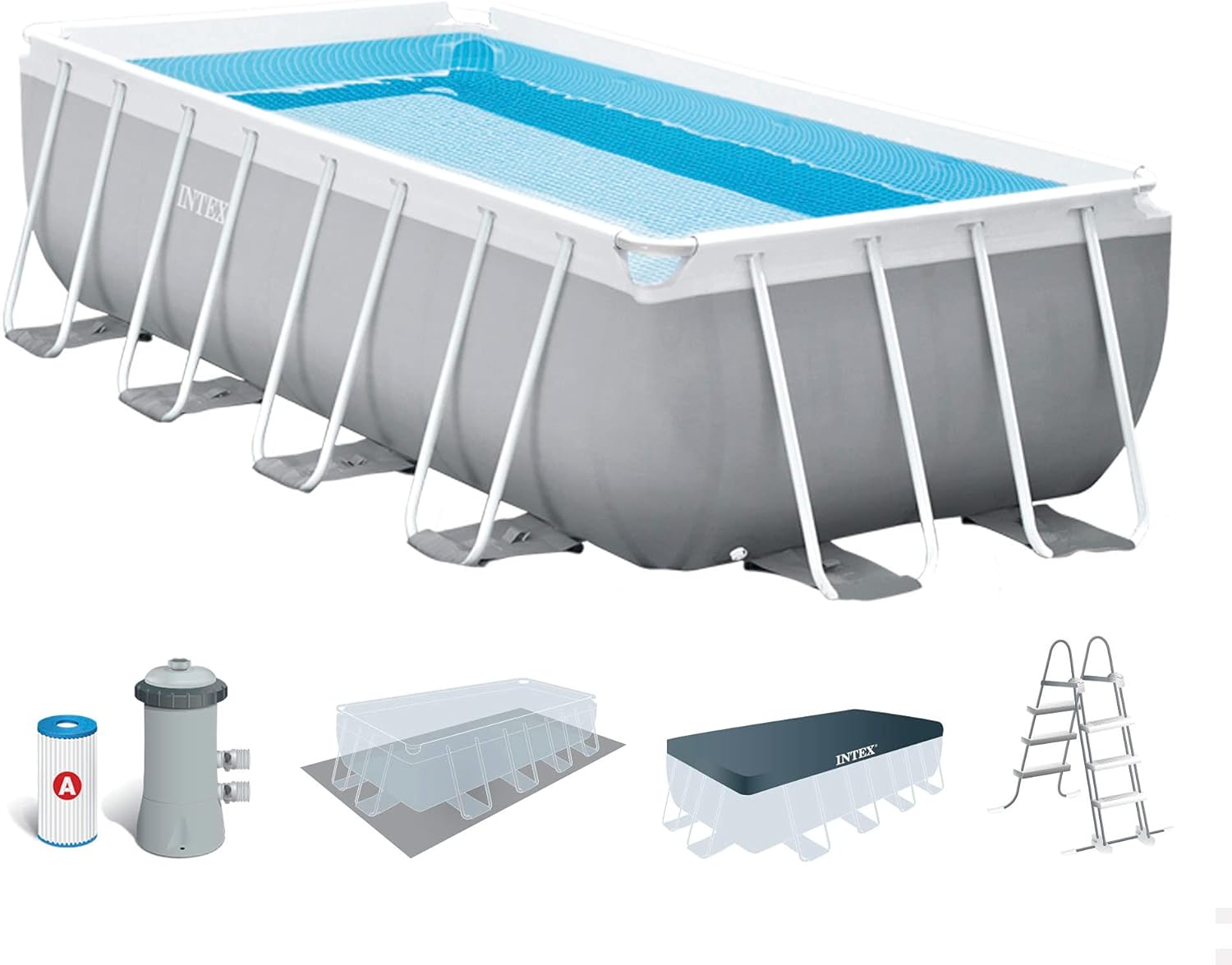 Kit Piscine Prism Frame rectangulaire Angulaire Tubulaire (l) 4,88 x (l) 2,44 x (h) 1,07m 4,88 x 2,44 x 1,07 m Unique