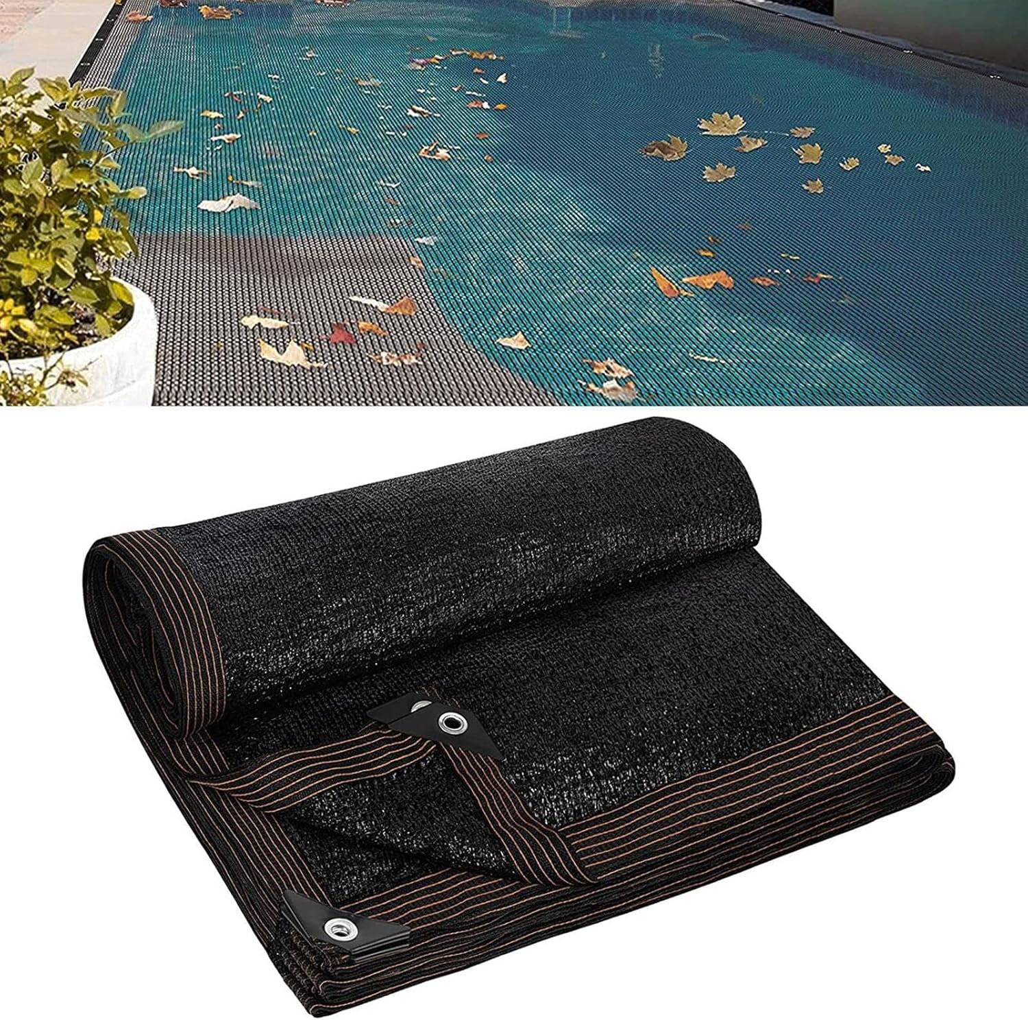 Filet de piscine, filet pour piscines creusées et hors sol rectangulaires, filet à mailles fines pour couvrir la piscine, attraper les feuilles, pare-soleil 6*12 m