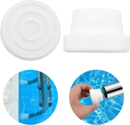 Lot de 2 échelles de piscine extérieures pour échelle de piscine creusée, capuchon de pare-chocs en caoutchouc pour échelle de piscine de 4,8 cm (pare-chocs d'échelle intérieure de piscine) Inside Pool Ladder Bumpers