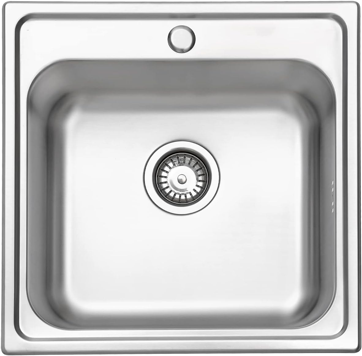 Évier de cuisine Cuve simple, Acier Inoxydable, Encastré, avec crépine Style A