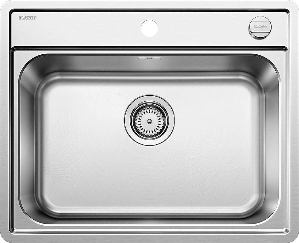 BLANCO LEMIS 6-IF – Évier de Cuisine en Inox pour Meubles Bas de 60 cm de Large – Cuve à Fond Plat IF, Sans Égouttoir – 525109 Largeur du meuble sous évier : 60 cm 1 Bac - sans égouttoir