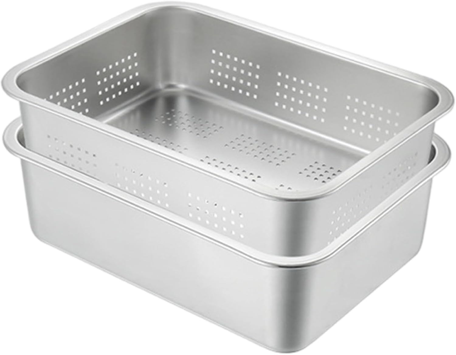 CGTQROVR Cuve à Vaisselle pour évier de Cuisine 2pcs Bassin de Lavage en Acier Inoxydable et Lavage Robuste Bol pour légumes aux Fruits, avec et sans Trou