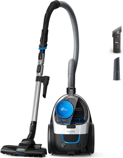 PowerPro Compact Série 3000 Aspirateur sans Sac, 900 W, Avec Filtre HEPA et Brosse TriActive, Bleu (FC9332/09) Blanc 1,5 L