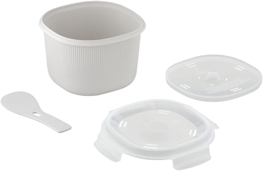 CARE+PROTECT Cuiseur à Riz au Micro-Ondes - Idéal pour Cuire à la Vapeur - Servir et Conserver les Céréales - le Couscous - les Légumes et les Légumineuses - Sans BPA, 2,7 L, 20,5 x 20,5 x 14,5 cm