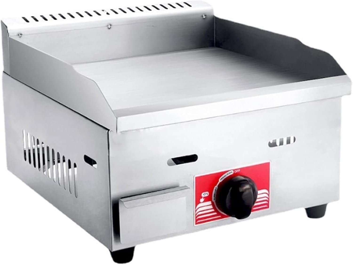 ZYLDDS Plaque Chauffante à Gaz Gpl Commerciale 36x36cm, Plaque Chauffante en Acier Inoxydable, Plaque Chauffante Antiadhésive pour Barbecue Commercial, 50-300 ℃