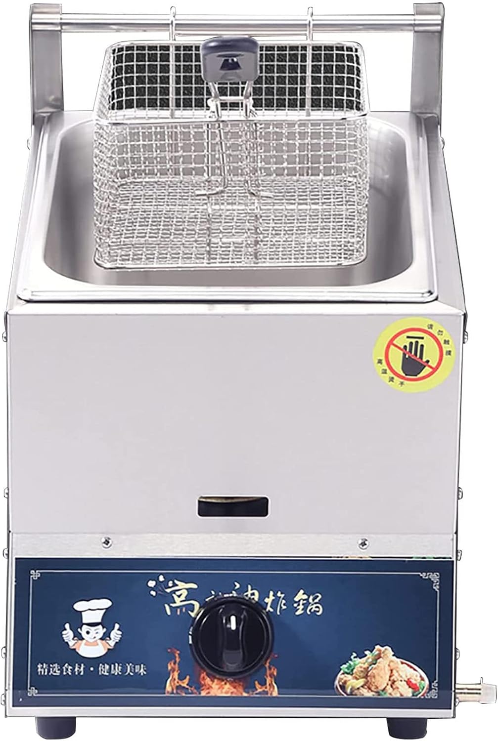 ZYLDDS 10L/20L Professionnelle Friteuse à Gaz,Deep Fryer Friteuse à gaz Professionnelle, avec paniers et couvercles, pour Frites Beignets Poisson,10L