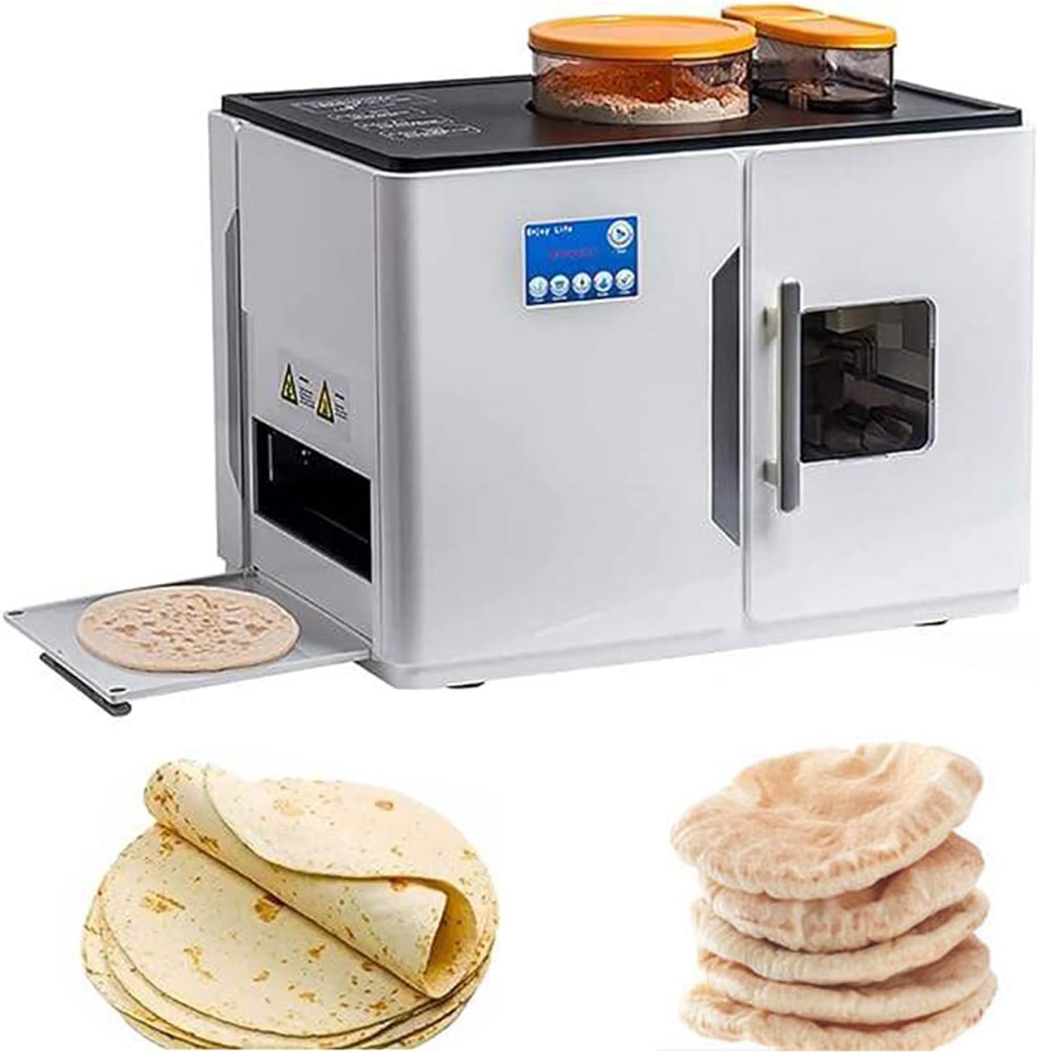 Qiang Machine à Crêpes Entièrement Automatique Intelligente 1800w Machine à Roti Machine à Tortillas à Pain Plat Libérez Vos Mains,Production en Un Clic,pour Usage Domestique Et Commercial