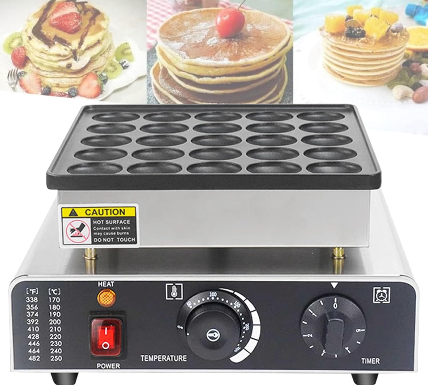 ZYLDDS Mini Machine à Crêpes 25pcs Machine à Crêpes Hollandaise Machine à Crêpes Dorayaki Électrique Commerciale Machine à Gaufres Antiadhésive pour la Cuisine à Domicile 850W