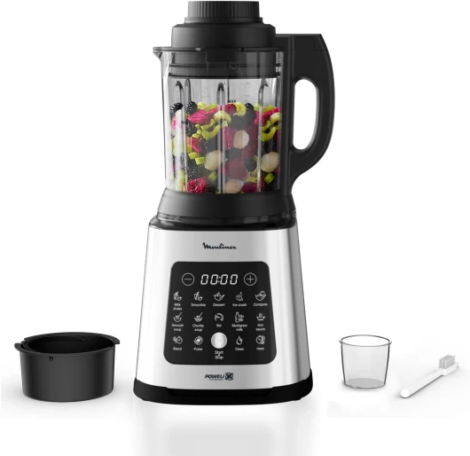 Blender chauffant, 1400 W, 10 programmes automatiques, Lames amovibles, Fonction nettoyage en profondeur, Panier vapeur, Perfectmix Cook LM83SD10, Métal Métal 1400W - Métal