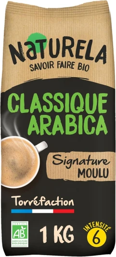 Café Bio Moulu - Classic Arabica - Torréfaction Lente - Fabriqué en France - 1 kg Arabica Signature 1 Kg