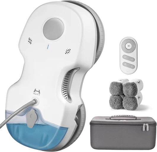 S7 Robot Nettoyeur de Vitres 5500Pa, Robot Laveur de Vitre avec Gicler l'eau Automatique, Châssis 3D Flottant, Système de Protection Multiples, Télécommande