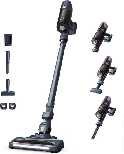 X-Pert 6.60 Aspirateur Balai sans fil, Léger, Puissance 100W, Autonomie 45min, Efficace sur tous Types de Sols, LED RH6838WO, Violet Violet 4 Accessoires