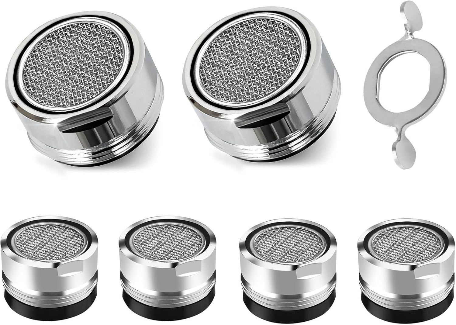Mousseur Robinet Cuisine, Lot De Six Embout Mitigeur Lavabo Salle De Bain À Visser M24 Economiseur Aérateur D'eau Pour Faucet, Économiseur Aerateur Robinets Anti Calcaire 6