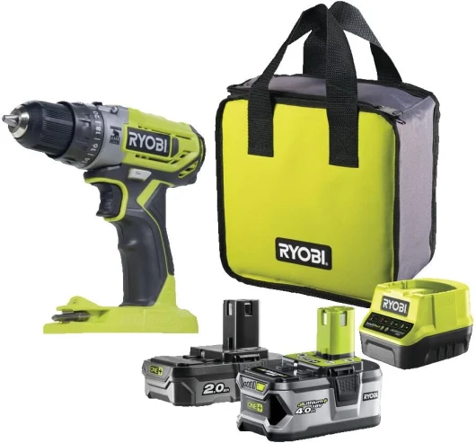 Perceuse-visseuse à percussion 18V ONE+™™ avec 1 batterie Lithium+ 2,0 Ah & 1 batterie Lithium+ 4,0 Ah - R18PD2-242S Perceuse à Percussion - 1 x 2 & 1 x 4Ah - Génération 2 1 x 2 & 1 x 4Ah