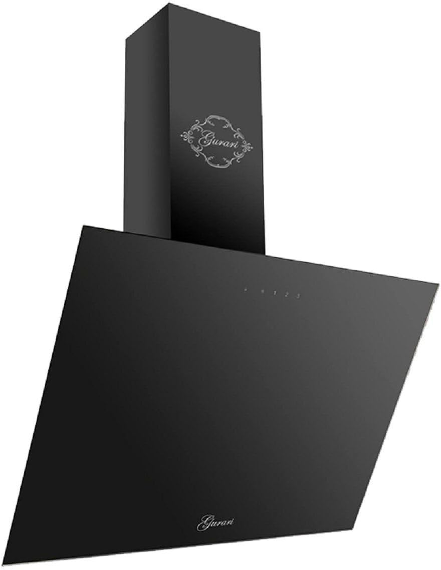Gurari 286.8 Hotte aspirante murale 80 cm,Hotte murale, 3 vitesses,1000m³/h,LED,Hotte,Timer, Noir,Recirculation possible,ClearTouch Control,Télécommande