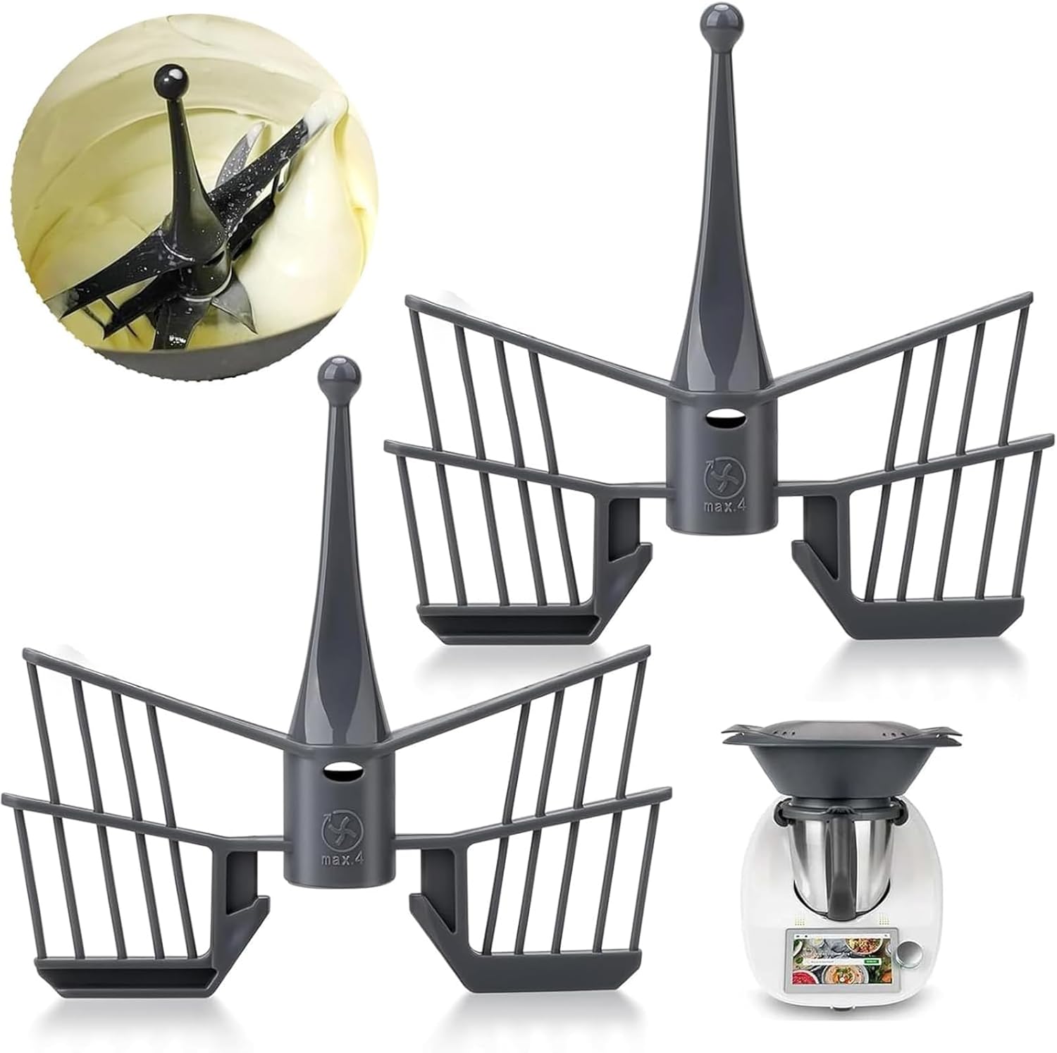 Lazulithic Lot de 2 Fouet pour Vorwerk Thermomix TM5 TM31 TM6 Accessoire Thermomix, Remplacement du Fouet Papillon de Haute qualité pour Vorwerk Thermomix TM5 TM6 TM31