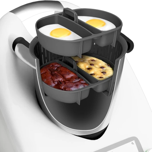 KochFix Pocheuse à œufs pour Thermomix TM5, TM6 – Sans BPA – Passe au lave-vaisselle – Cuisson 4 œufs pochés ou muffins