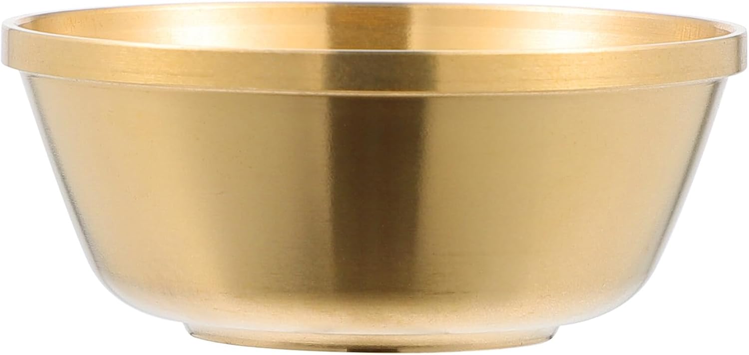 Bol D'offre en Cuivre 6Cm Bol de Corne D'abondance de Richesse Dorée Bassin de Trésor Fengshui pour Temple de La Maison