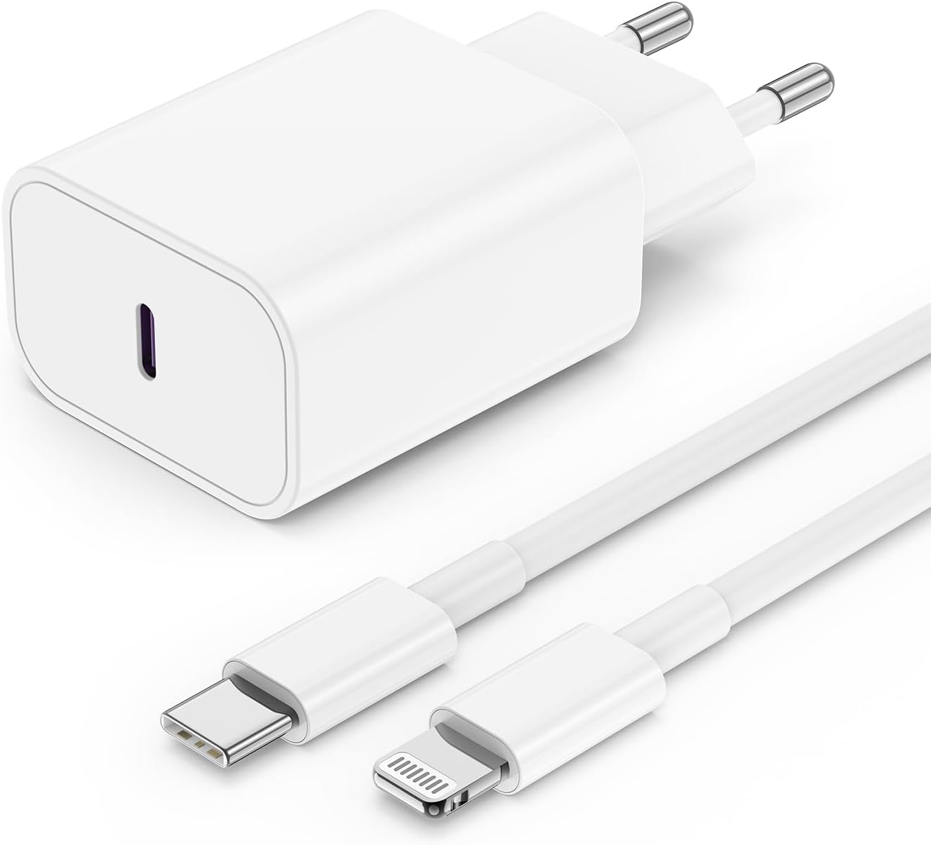 Chargeur rapide cable pour iPhone 14 13, Chargeur original USB C 20W avec câble de charge usb c vers Lightning 2m certifié apple pour iPhone 14 13 12 11 Plus Pro Max SE XR XS X 8/7/6/se/iPad