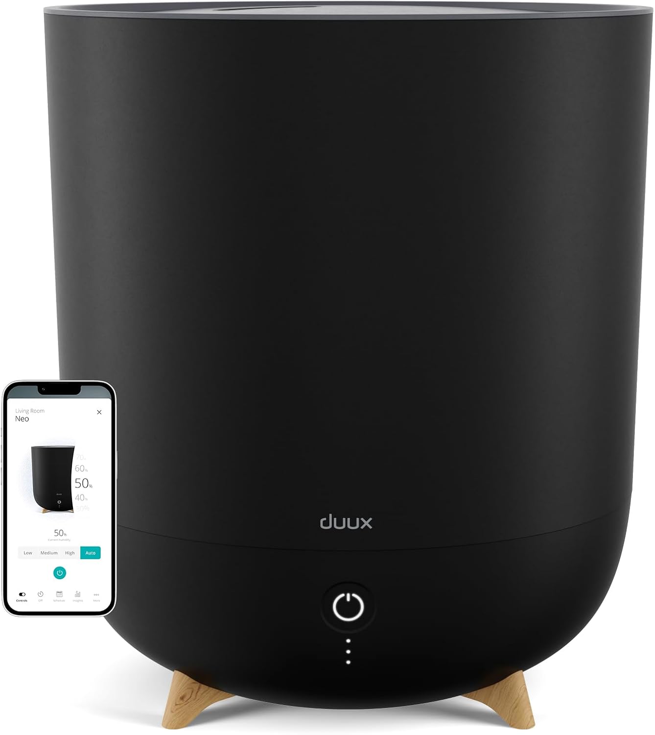 Neo Humidificateur d’air silencieux - Humidificateur d'air Chambre ultrasonique - 16 h d’utilisation - Réservoir d’eau 5L - Noir