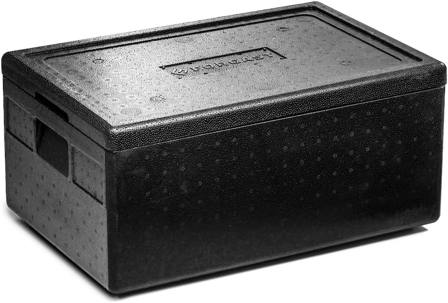 Conteneur d'isolation thermique - Thermobox PPE - Ligne Eco universelle - avec couvercle - Modèle pour boulangers et pâtissiers - Format GN 1/1 - Dimensions 60x40x28,3 cm