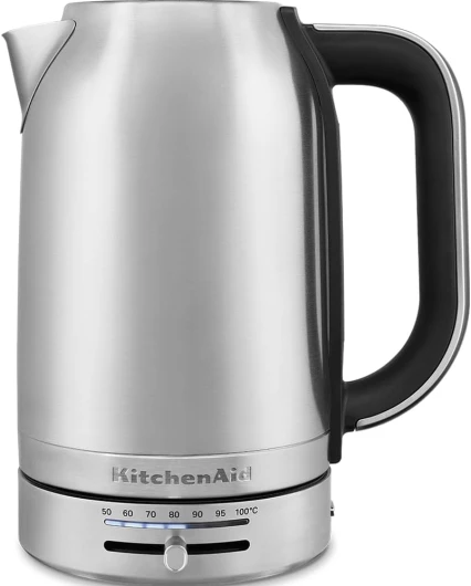 Bouilloire Électrique avec Temperature Réglable de 50 à 100°C - 5KEK1701ESX - Vintage Design en Inox - Avec Filtre Anticalcaire Amovible - Capacité de 1,7 L - 2400W - Couleur Inox Acier