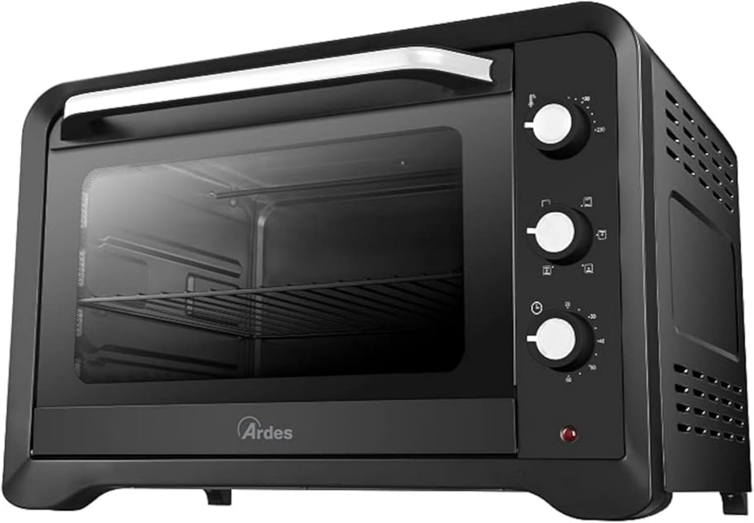 ARDES - AR6245PB Four électrique ventilé Capacité de 45 litres avec lumière interne 6 fonctions de cuisson minuterie double vitrage avec accessoires MAGNUS, Noir