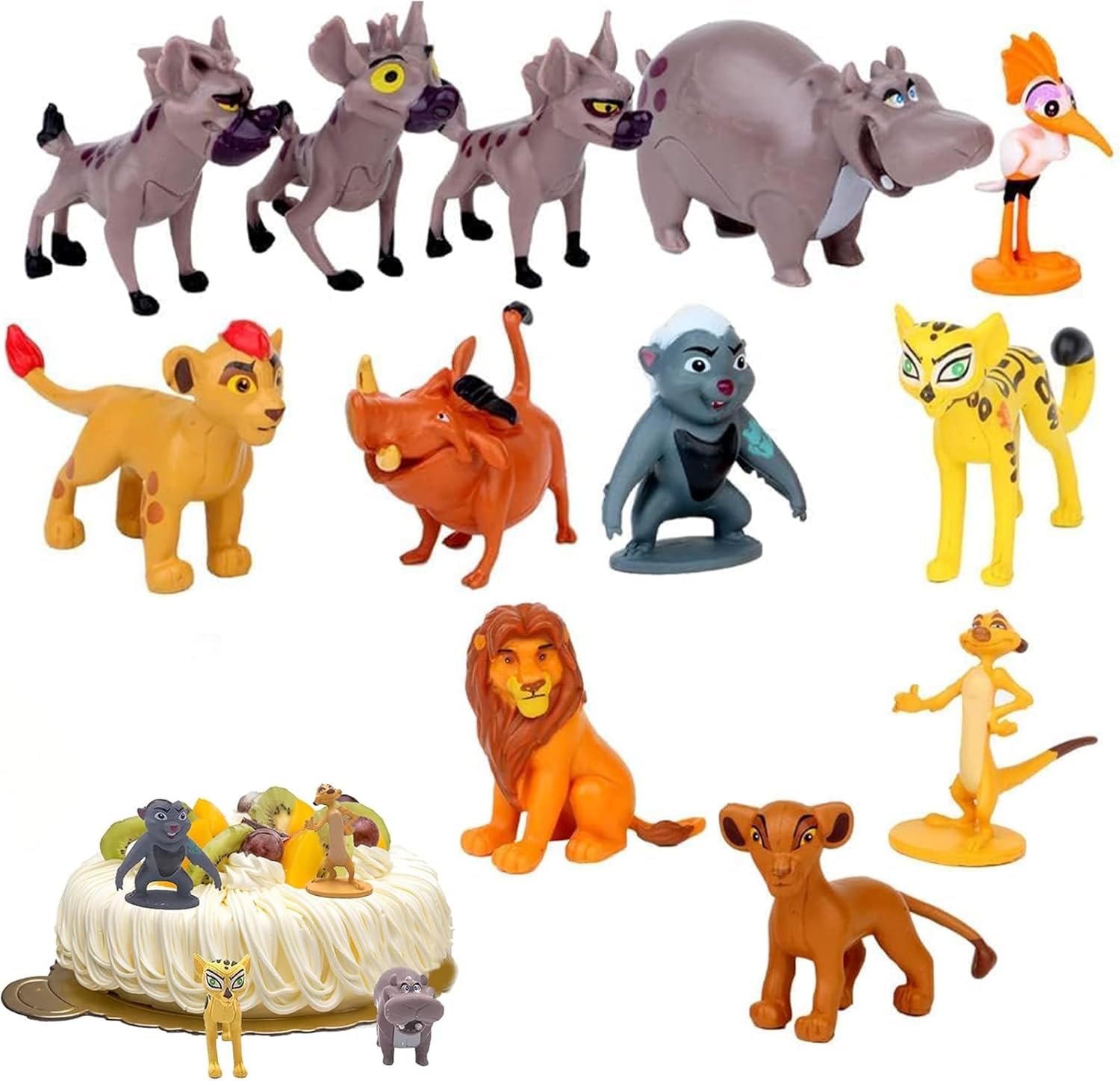 Gotyou 12 Pièces Décoration de Gâteaux Lion, Décoration de Gâteau Poupée Roi Lion, Décoration de Gâteau Animalier, Figurine de Décoration de Gâteau Roi Lion